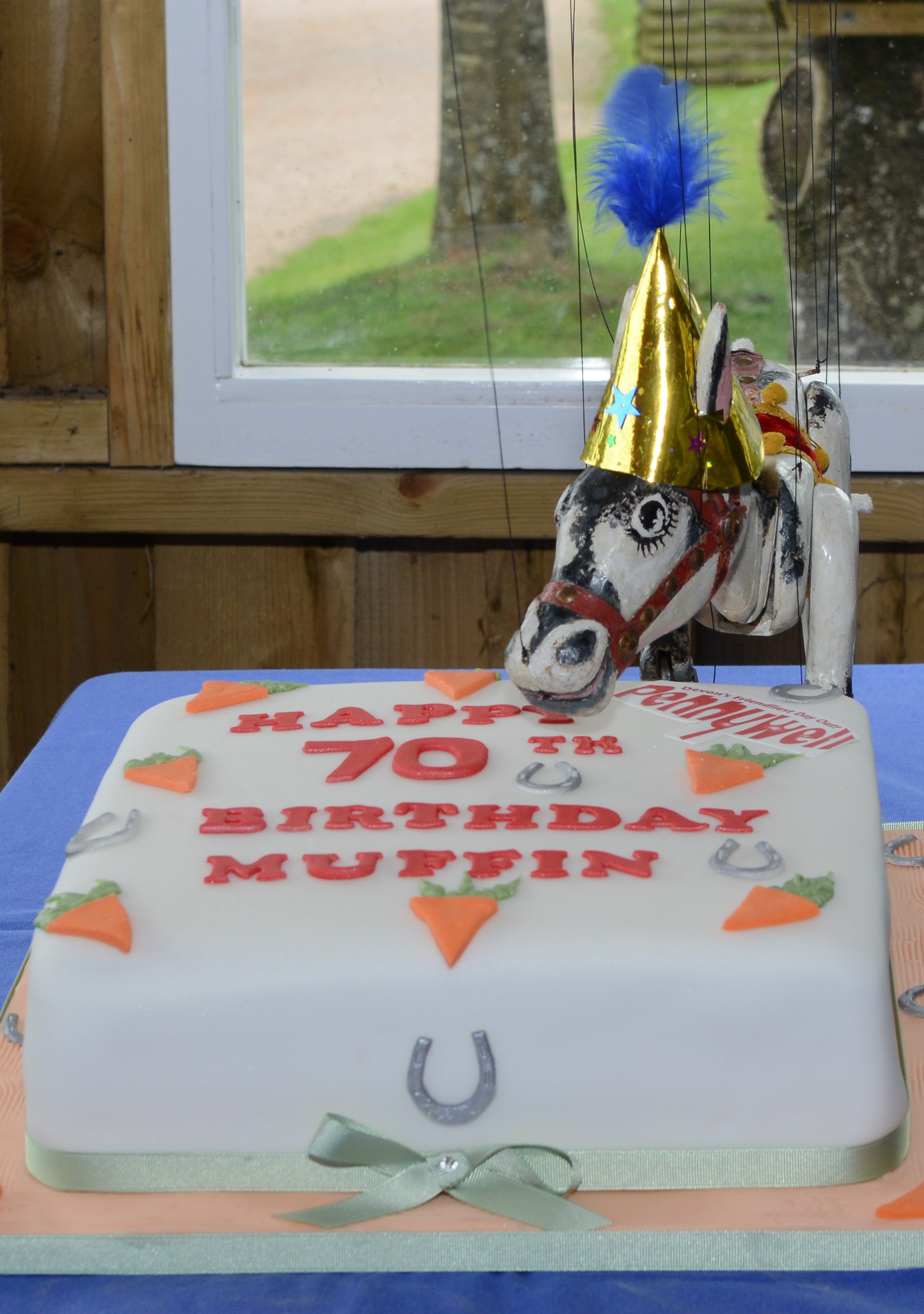 Muffin with his 70th Birthday cake